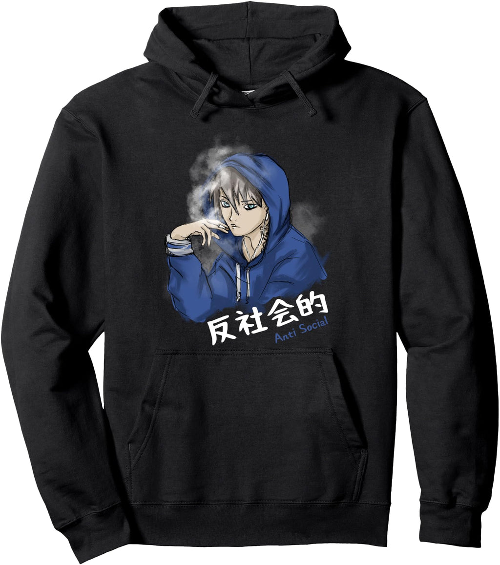 Japanese Vaporwave Anime Anti Social T-Shirt - Aesthetic Graphic Men Women - T-Shirt, Sweatshirt, Hoodie