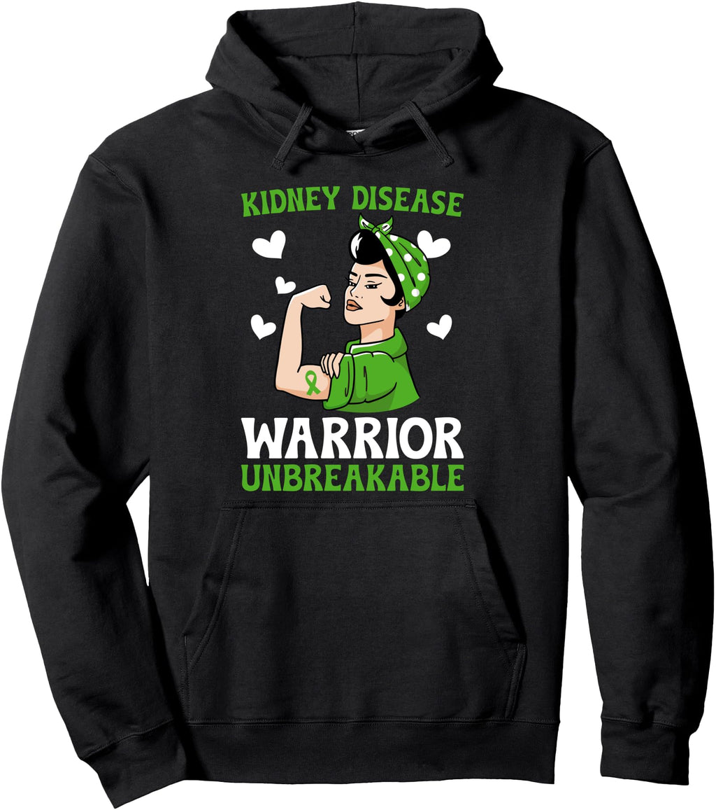 Kidney Disease Warrior Unbreakable Hoodie - Fun Novelty Design for Adults - T-Shirt, Sweatshirt, Hoodie