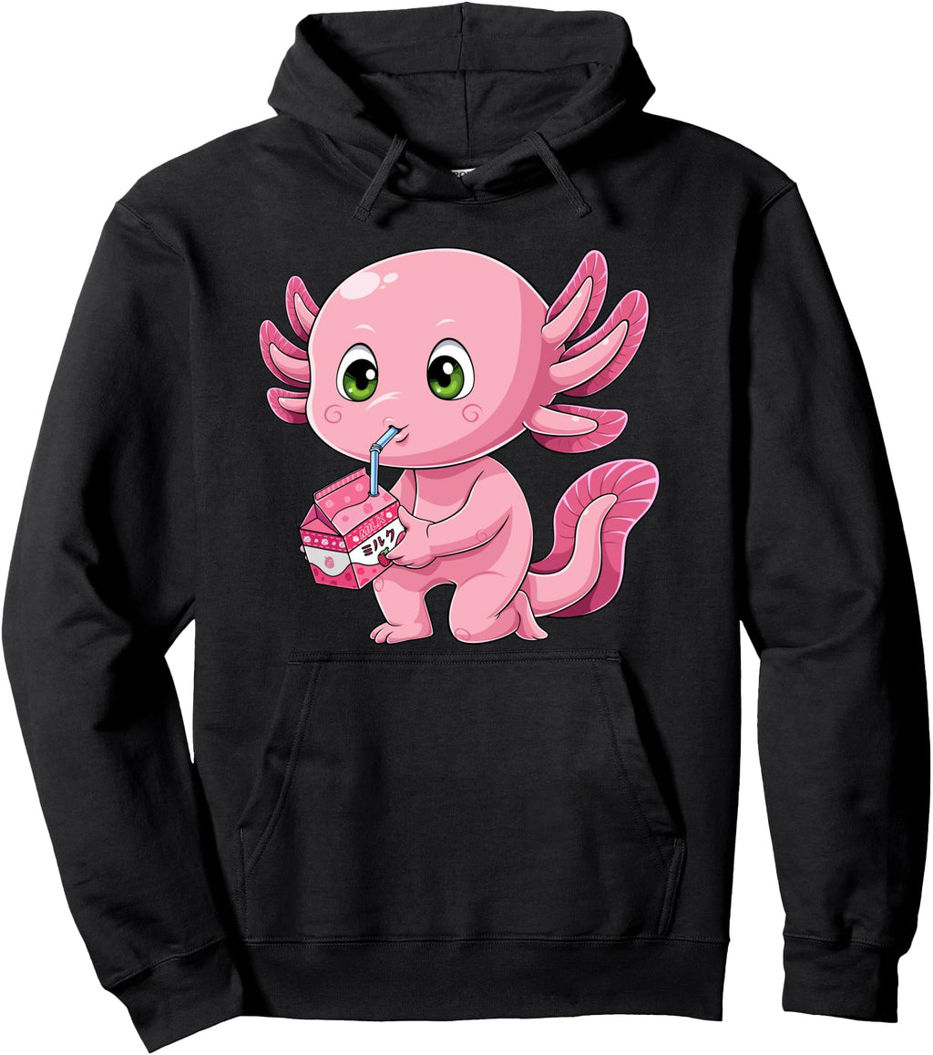 Exclusive Axolotl Strawberry Milk Hoodie - Casual Everyday Wear Men Women - T-Shirt, Sweatshirt, Hoodie