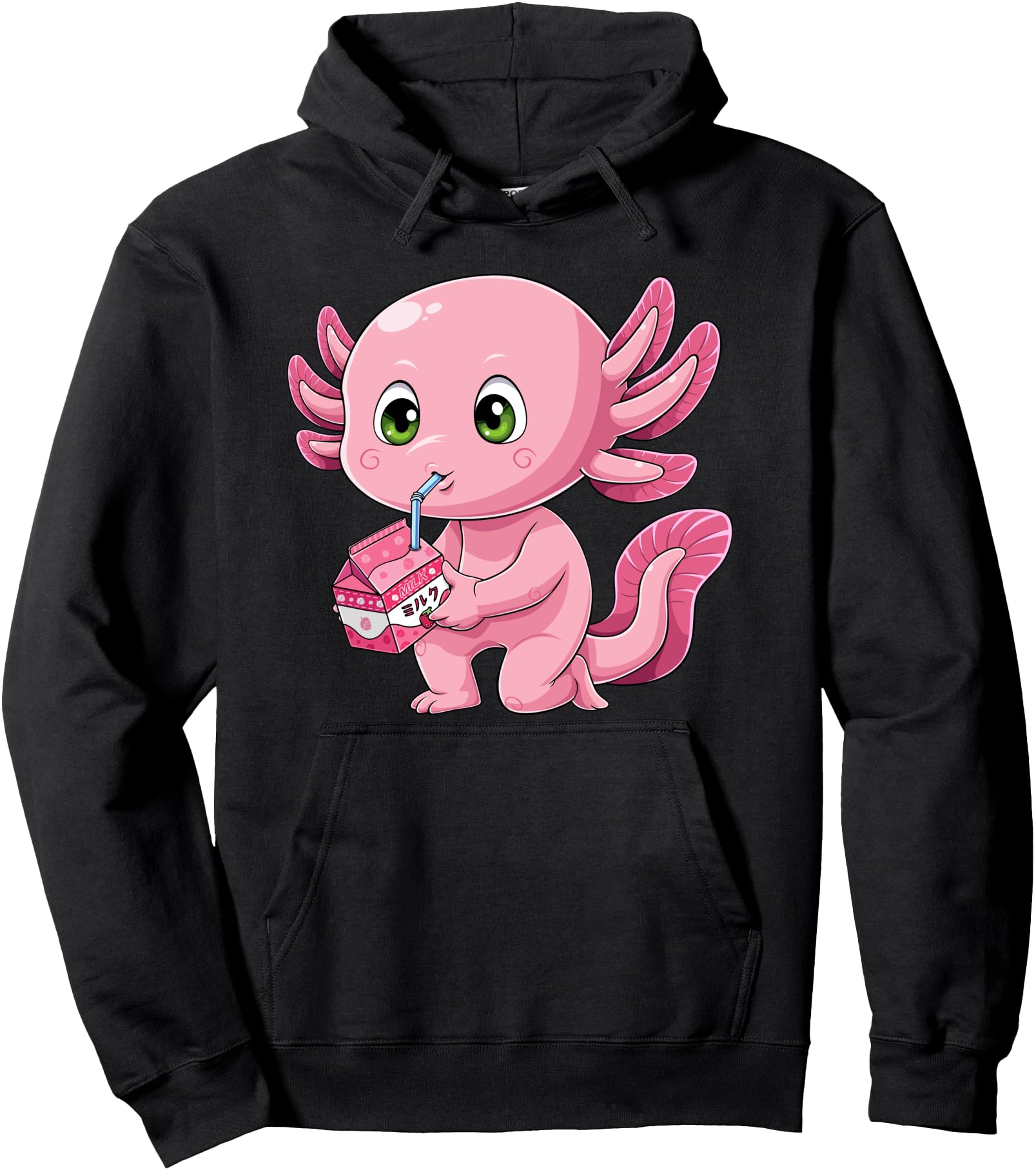 Exclusive Axolotl Strawberry Milk Hoodie - Casual Everyday Wear Men Women - T-Shirt, Sweatshirt, Hoodie