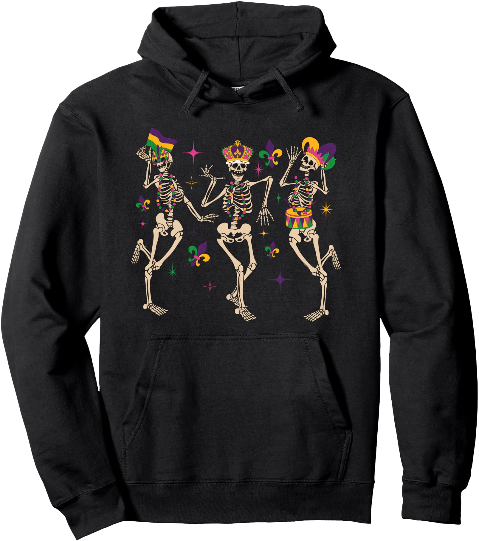 Authentic Mardi Gras Skeleton T-Shirt - Streetwear Style for Adults - T-Shirt, Sweatshirt, Hoodie