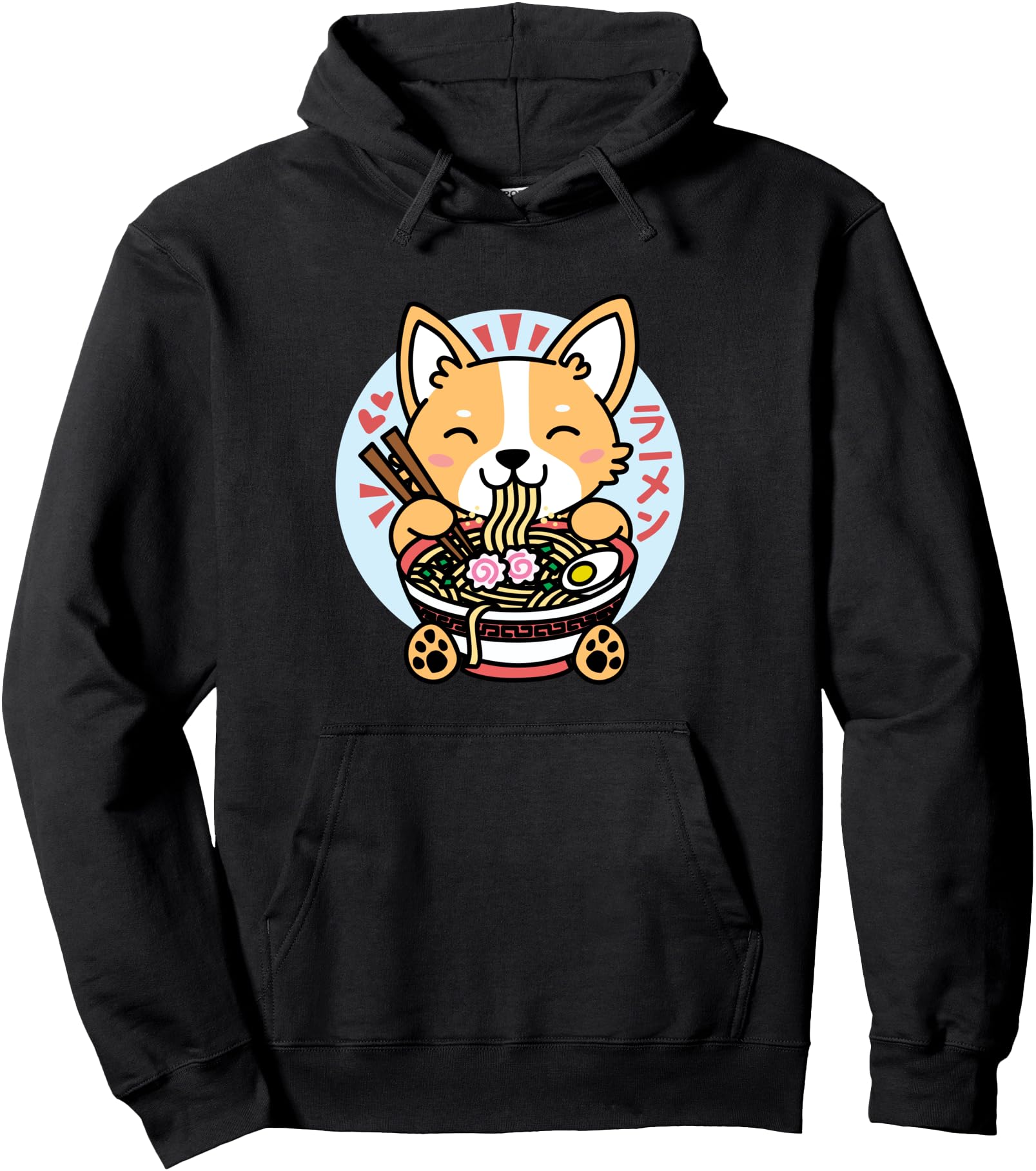 Authentic Kawaii Ramen Anime Dog Hoodie - Aesthetic Graphic Men Women - T-Shirt, Sweatshirt, Hoodie