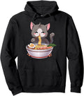 Ramen Cat Japanese Kawaii Anime Hoodie - Custom Art Print for Adults - T-Shirt, Sweatshirt, Hoodie