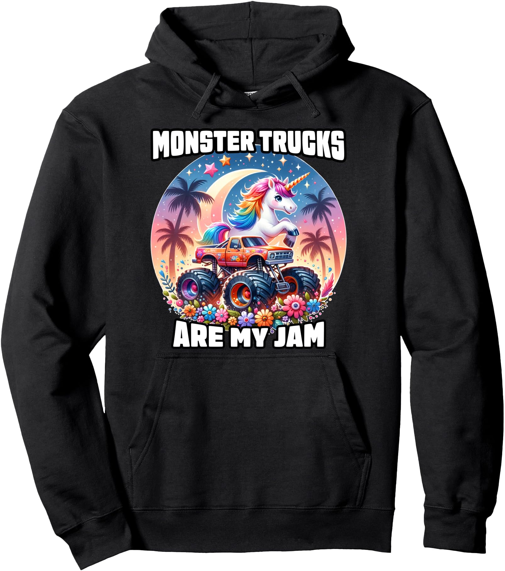 Monster Trucks Are My Jam Unicorn T-Shirt - Minimalist Print for Adults - T-Shirt, Sweatshirt, Hoodie