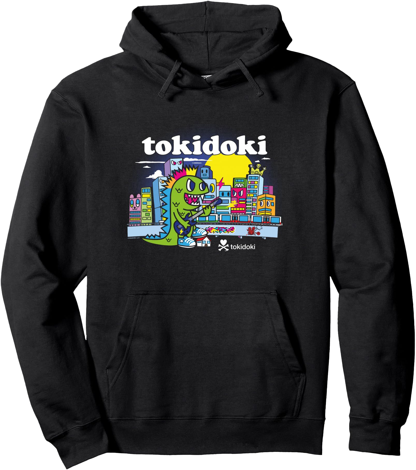 Tokidoki Punk Kaiju Rocking Around Hoodie - Fun Novelty Design for Adults - T-Shirt, Sweatshirt, Hoodie