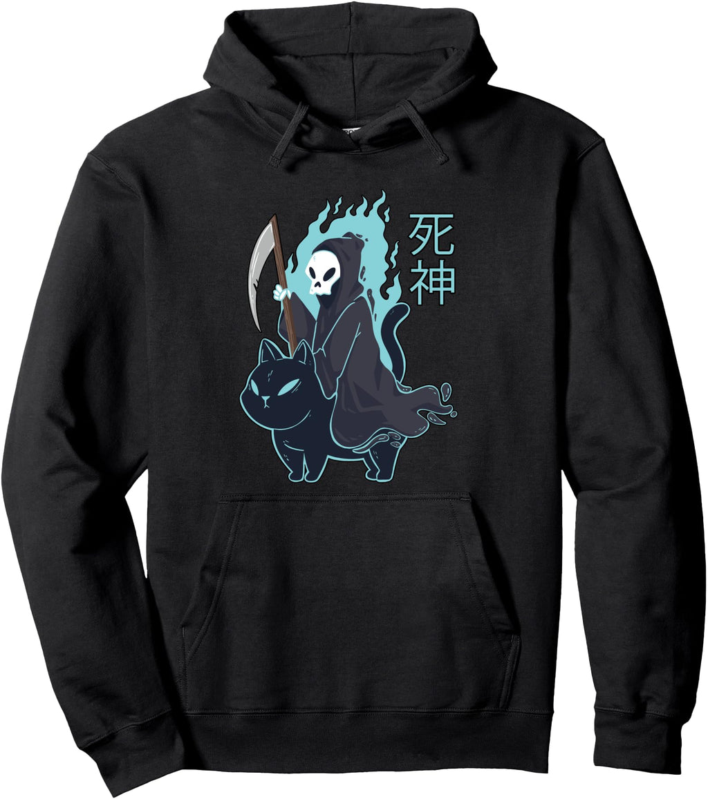 Original Grim Reaper Creepy Black Cat T-Shirt - Trendy Graphic Unisex - T-Shirt, Sweatshirt, Hoodie
