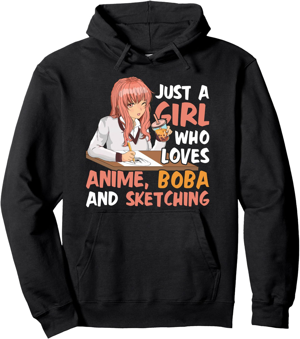 Just Who Loves Anime Boba And T-Shirt - Custom Art Print for Adults - T-Shirt, Sweatshirt, Hoodie