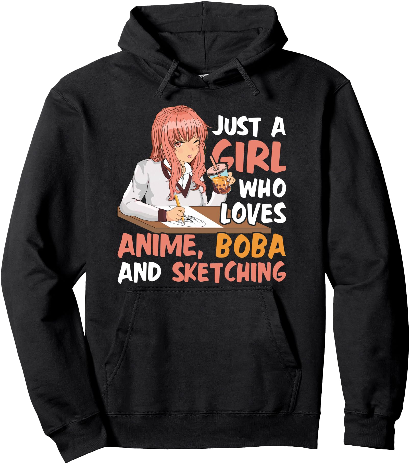 Just Who Loves Anime Boba And T-Shirt - Custom Art Print for Adults - T-Shirt, Sweatshirt, Hoodie