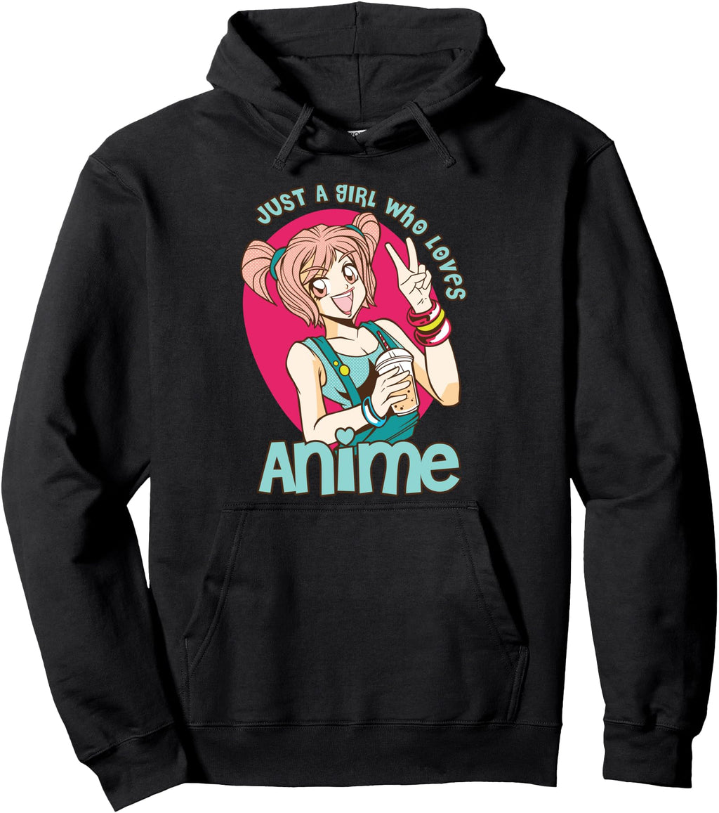 Original Anime Designs Just Who Loves Anime Hoodie - Graphic Print Unisex - T-Shirt, Sweatshirt, Hoodie