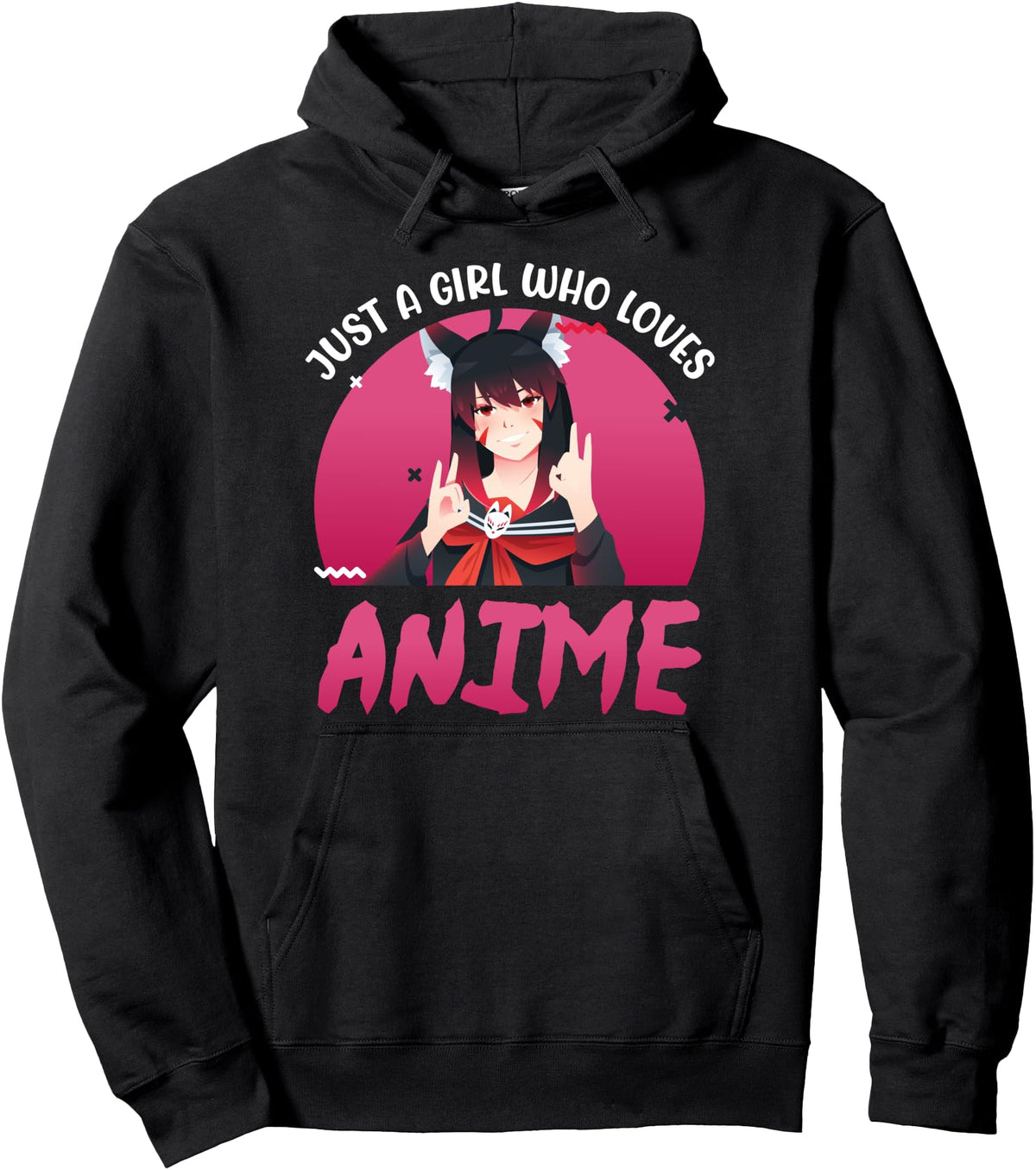 Handcrafted Anime Kitsune Fox Who Loves Hoodie - Novelty Apparel Unisex - T-Shirt, Sweatshirt, Hoodie