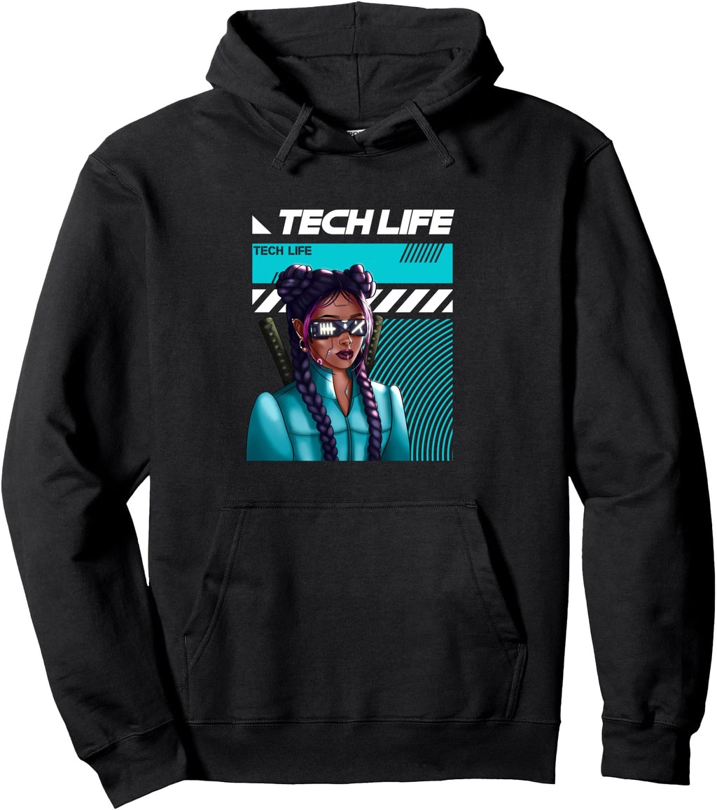 Handcrafted Tech Life Virtual Reality Gamer Hoodie - Graphic Print Unisex - T-Shirt, Sweatshirt, Hoodie
