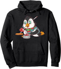 Curling Penguin Hoodie - Streetwear Style Men Women - T-Shirt, Sweatshirt, Hoodie
