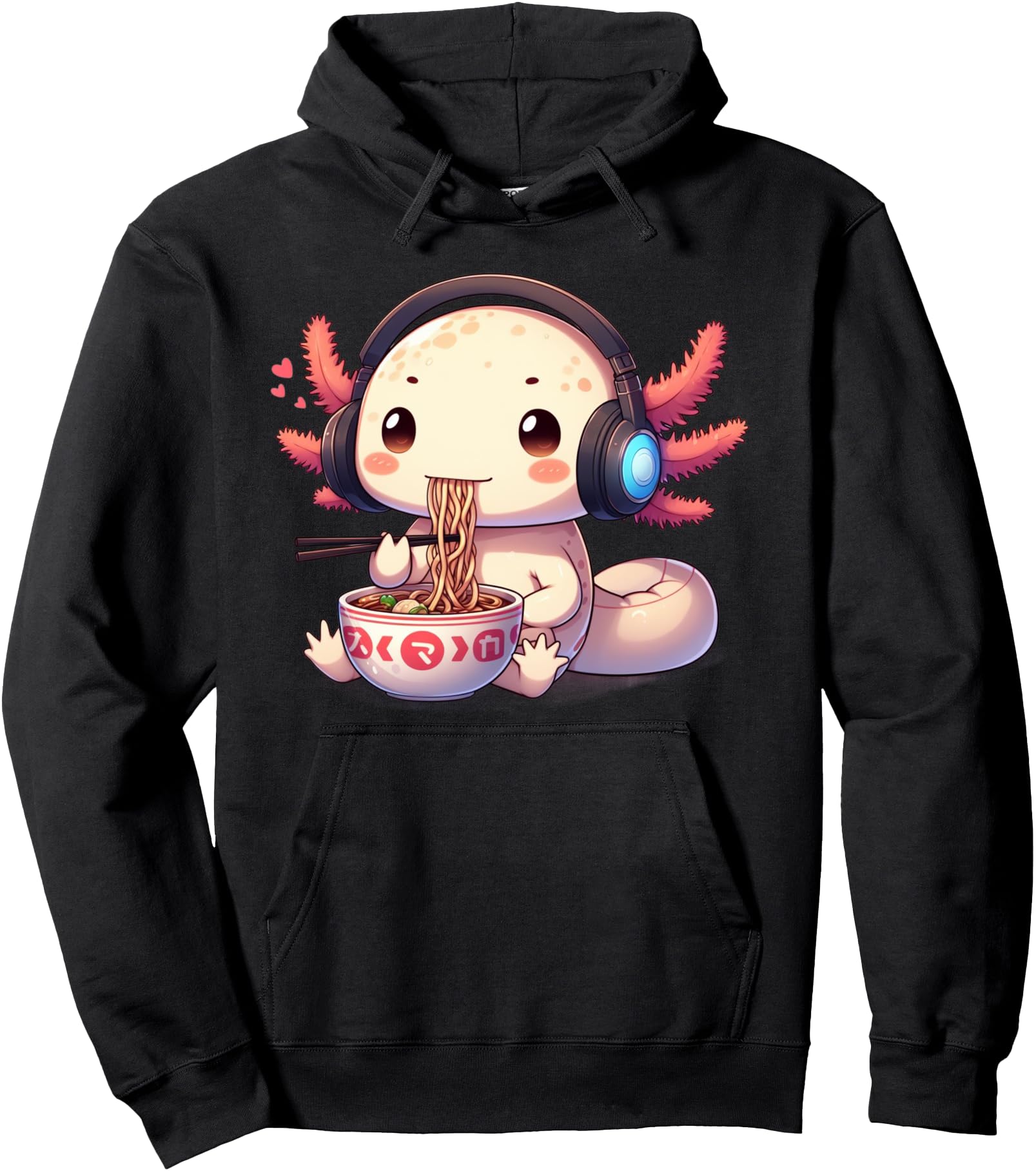 Original Anime Kawaii Axolotl Eating T-Shirt - Fun Novelty Design Unisex - T-Shirt, Sweatshirt, Hoodie
