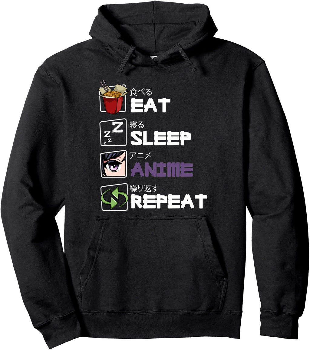 Authentic Eat Sleep Anime Sweatshirt - Fun Novelty Design for Adults - T-Shirt, Sweatshirt, Hoodie