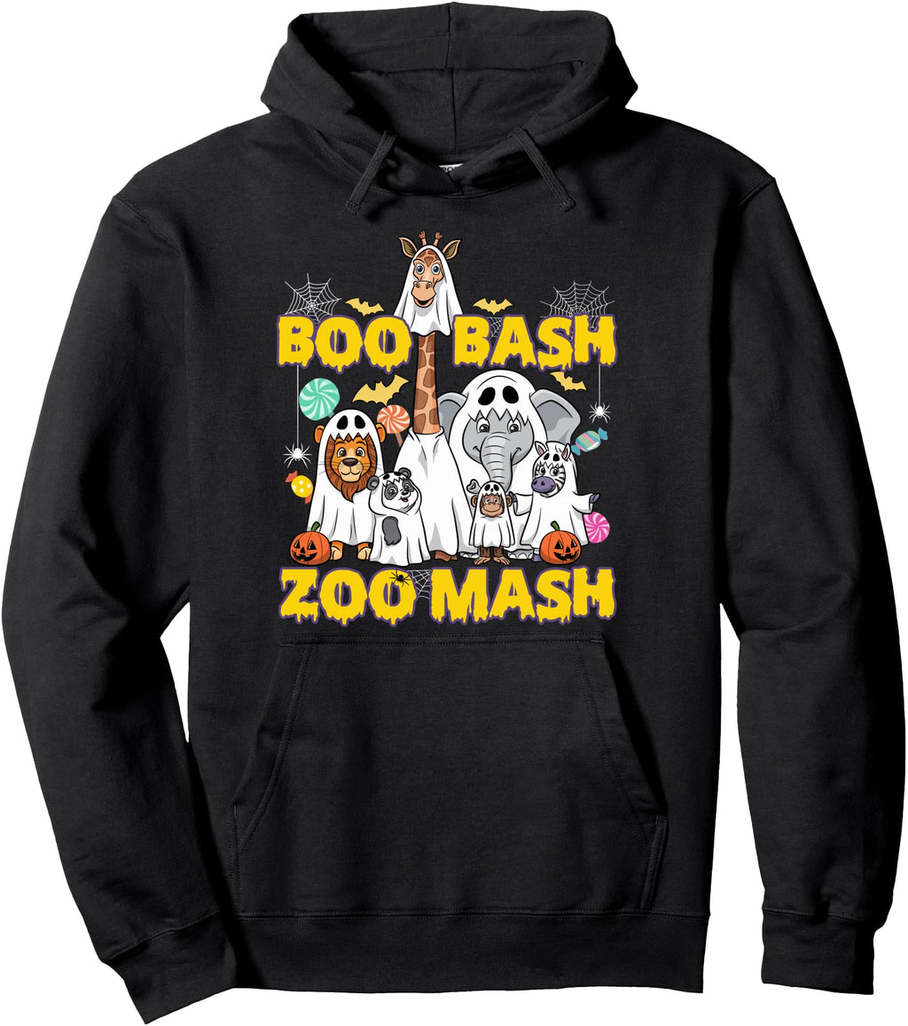 Boo Bash Zoo Mash Halloween Animals Hoodie - Trendy Graphic for Adults - T-Shirt, Sweatshirt, Hoodie
