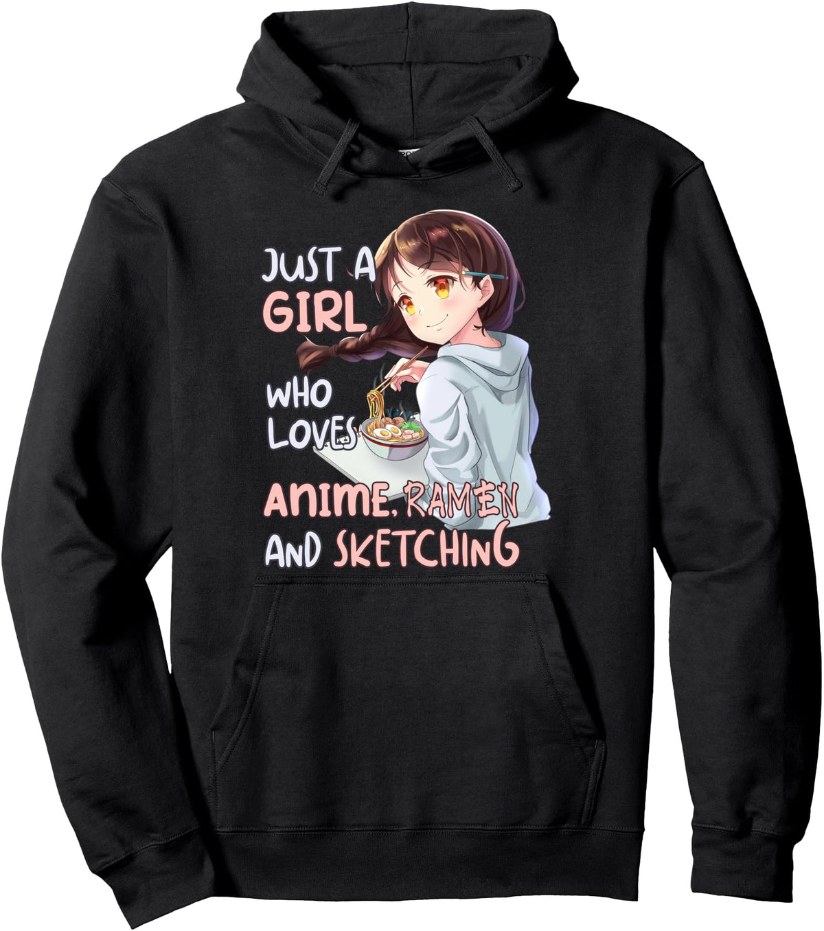 Just Who Loves Anime Ramen And Sketching T-Shirt - Minimalist Print Unisex - T-Shirt, Sweatshirt, Hoodie