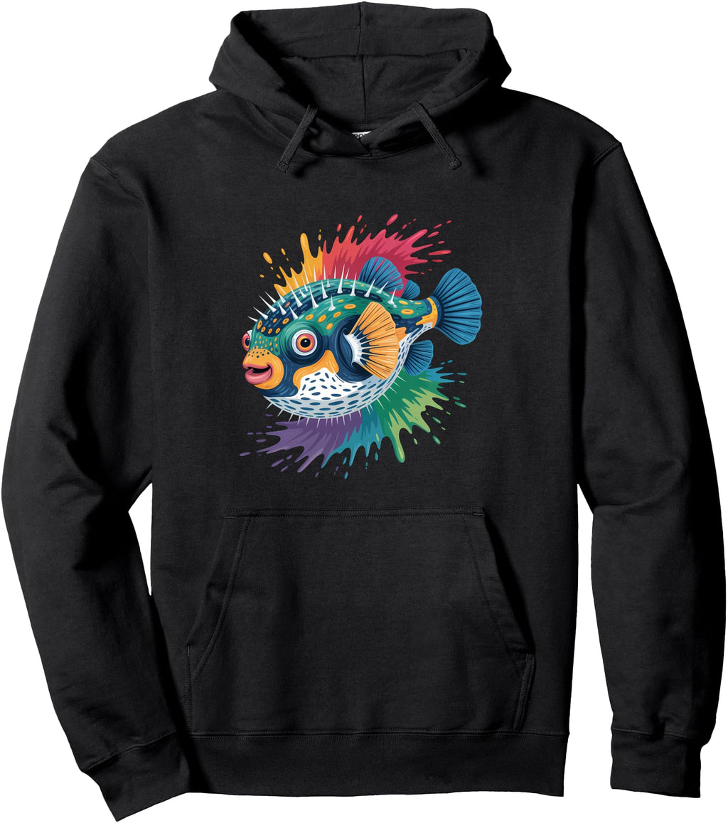 Puffer Fish Blowfish Animal Motif Sea Hoodie - Minimalist Print Unisex - T-Shirt, Sweatshirt, Hoodie
