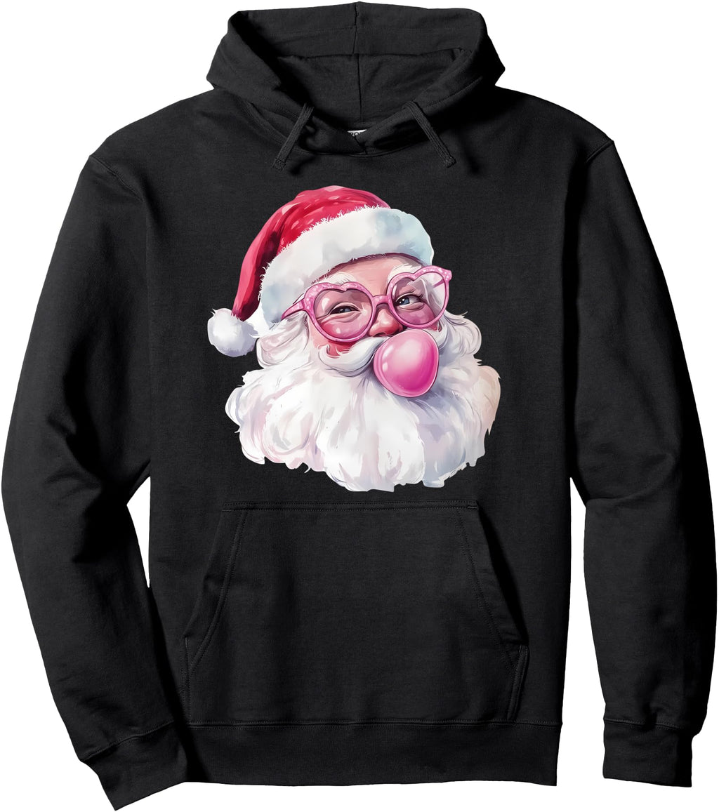 Santa Blowing Bubble Gum Girly Rare Hoodie - Aesthetic Graphic Men Women - T-Shirt, Sweatshirt, Hoodie