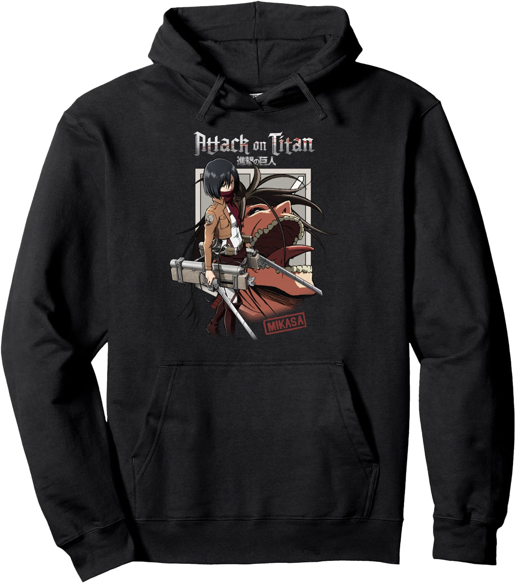 Original Attack Titan Mikasa Titan And Hoodie - Novelty Apparel for Adults - T-Shirt, Sweatshirt, Hoodie