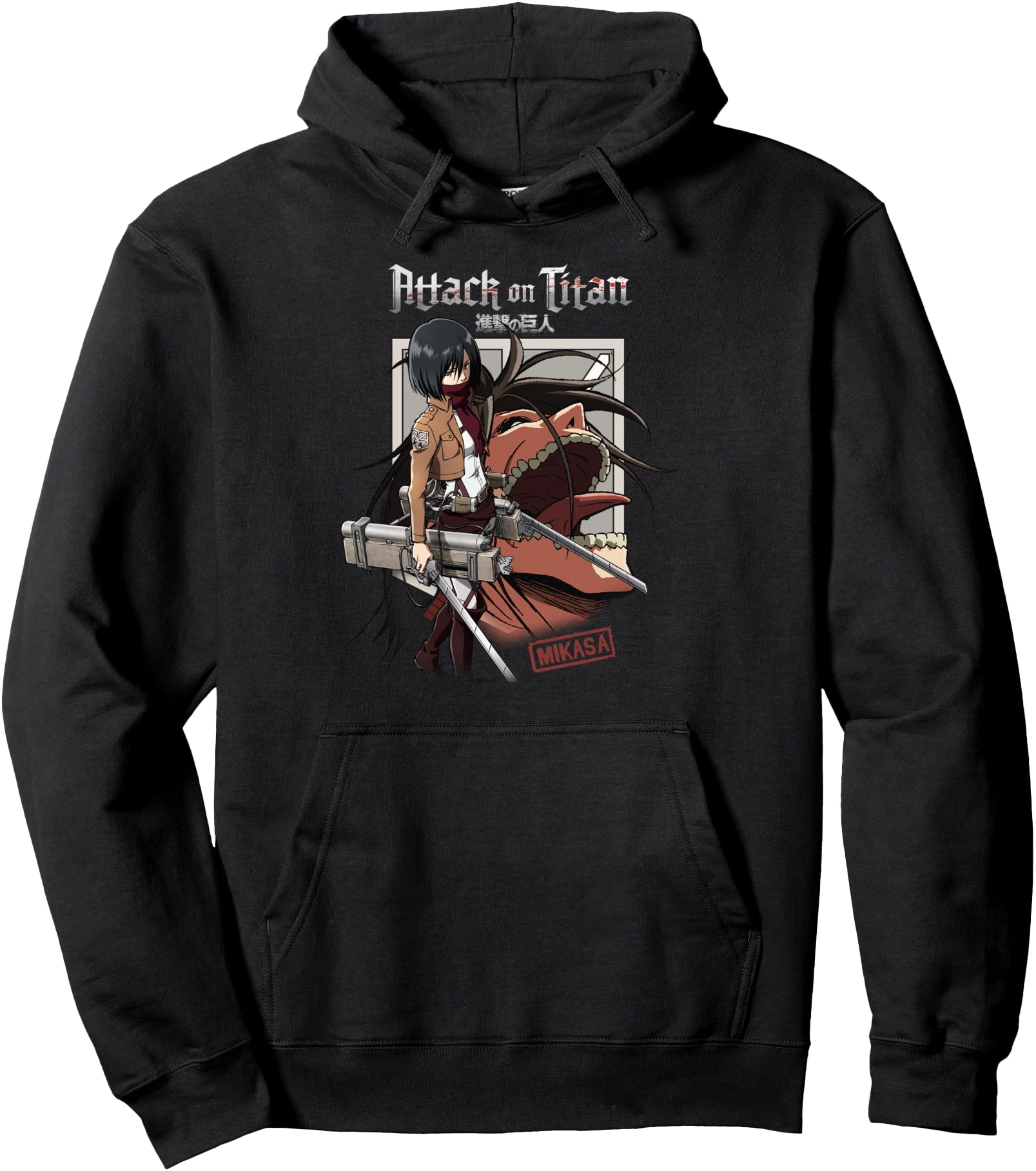 Original Attack Titan Mikasa Titan And Hoodie - Novelty Apparel for Adults - T-Shirt, Sweatshirt, Hoodie