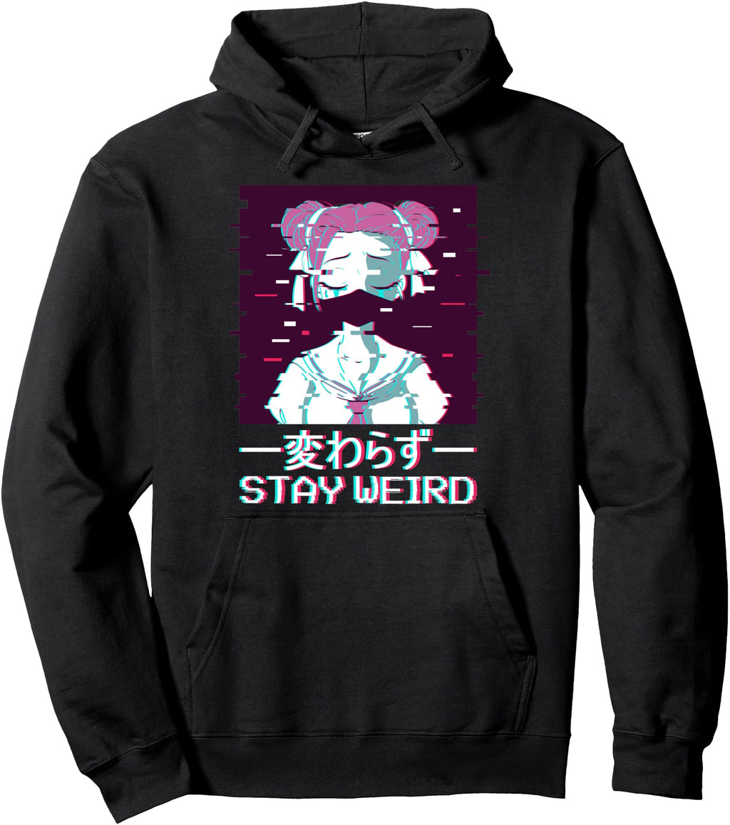 Stay Weird Geisha Japanese Vaporwave T-Shirt - Casual Everyday Wear Unisex - T-Shirt, Sweatshirt, Hoodie