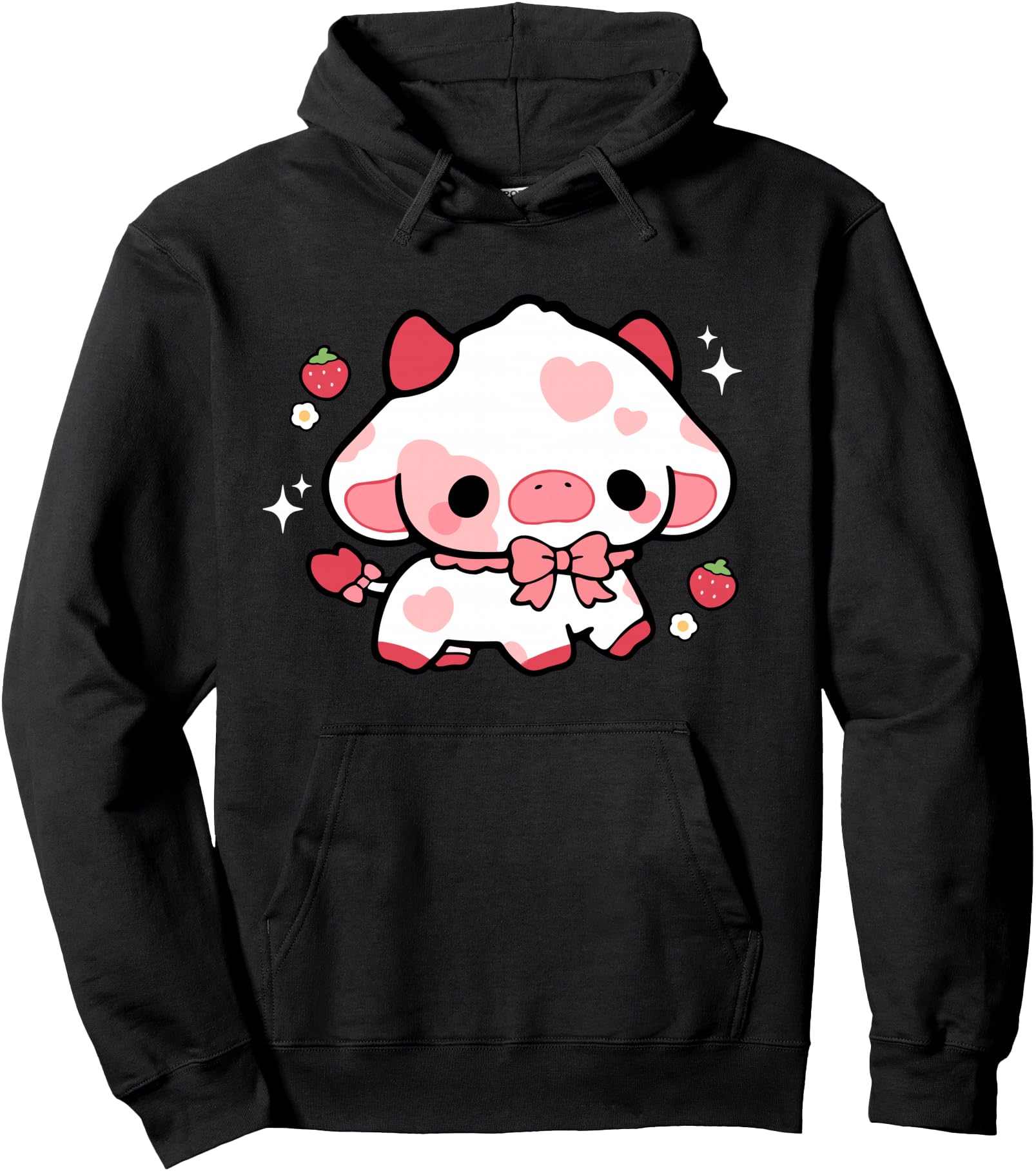 Handcrafted Kawaii Cow Strawberry T-Shirt - Aesthetic Graphic Men Women - T-Shirt, Sweatshirt, Hoodie