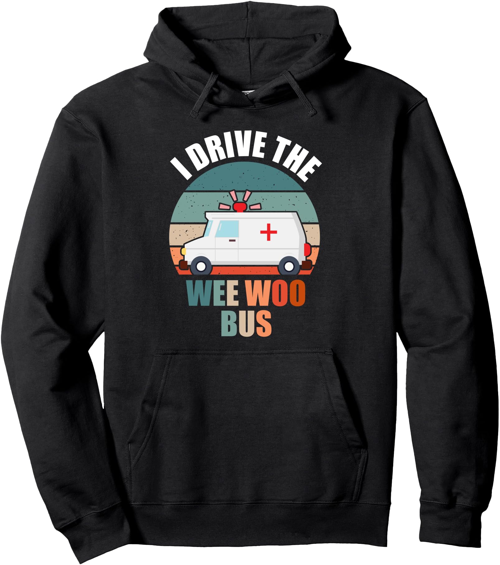 Wee Woo Ambulance Amr Ems Emt Hoodie - Minimalist Print for Adults - T-Shirt, Sweatshirt, Hoodie