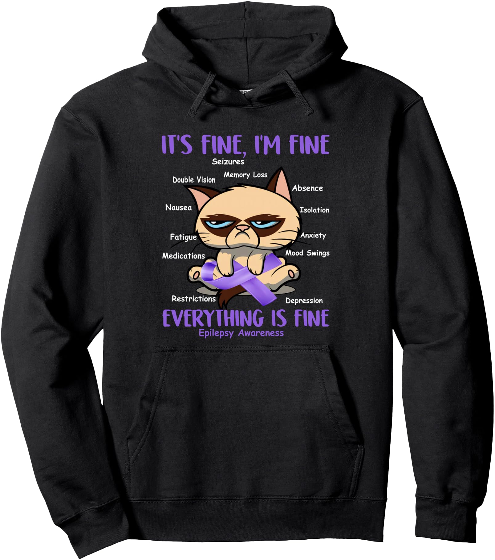 Handcrafted Epilepsy Awareness Cat Your Hoodie - Trendy Graphic Men Women - T-Shirt, Sweatshirt, Hoodie