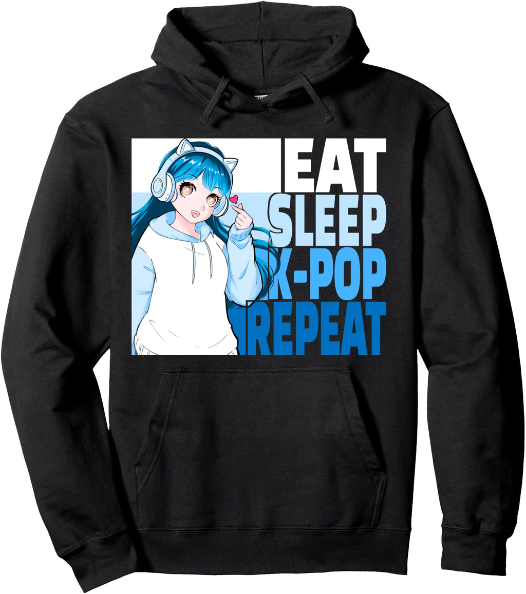 Original Eat Sleep K Pop Repeat Korean Anime T-Shirt - Graphic Print Unisex - T-Shirt, Sweatshirt, Hoodie