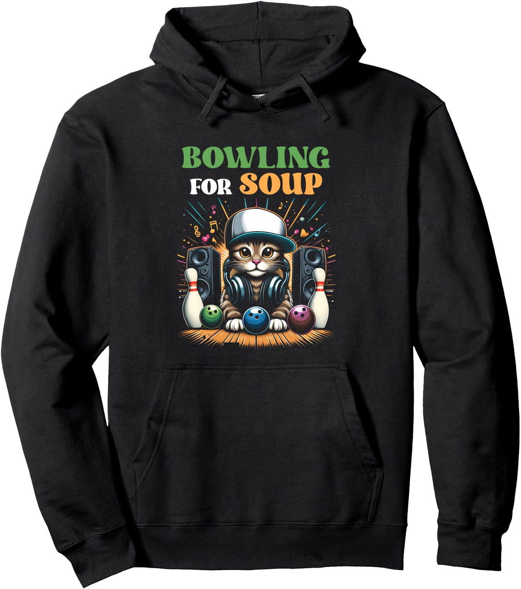 Exclusive Bowling Soup Music Cat Dj Cat Hoodie - Fun Novelty Design Unisex - T-Shirt, Sweatshirt, Hoodie