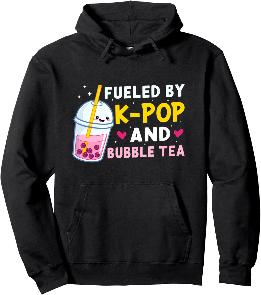 Fueled K Pop And Bubble Tea Sweatshirt - Fun Novelty Design for Adults - T-Shirt, Sweatshirt, Hoodie