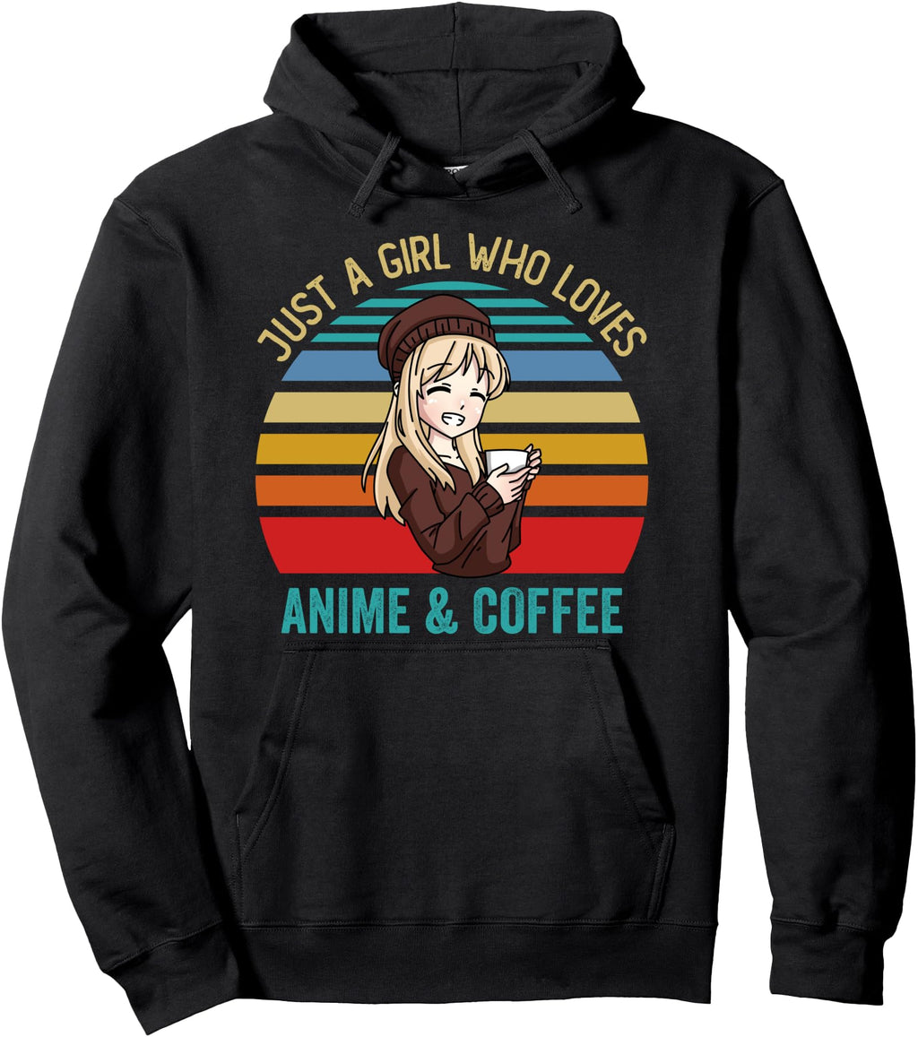 Just Who Loves Anime And Coffee Sunset T-Shirt - Unique Graphic Unisex - T-Shirt, Sweatshirt, Hoodie