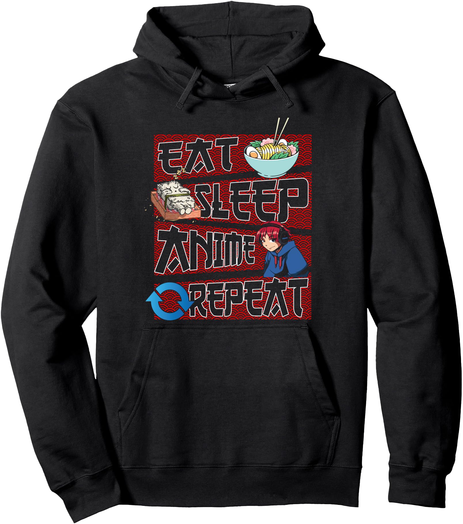 Exclusive Eat Sleep Anime Repeat Sweatshirt - Aesthetic Graphic Men Women - T-Shirt, Sweatshirt, Hoodie