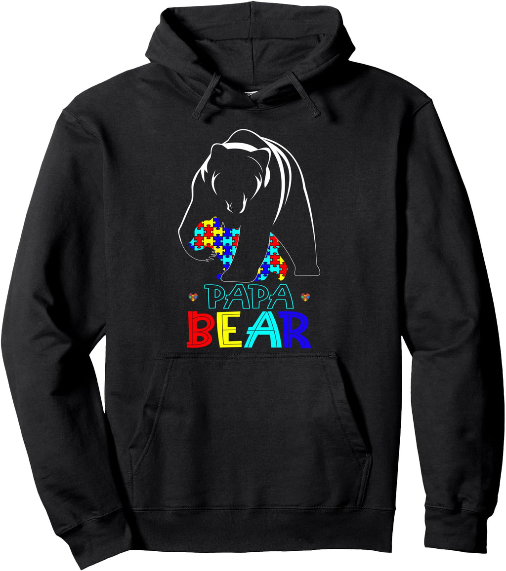 Exclusive Papa Bear Autism Awareness Hoodie - Streetwear Style for Adults - T-Shirt, Sweatshirt, Hoodie