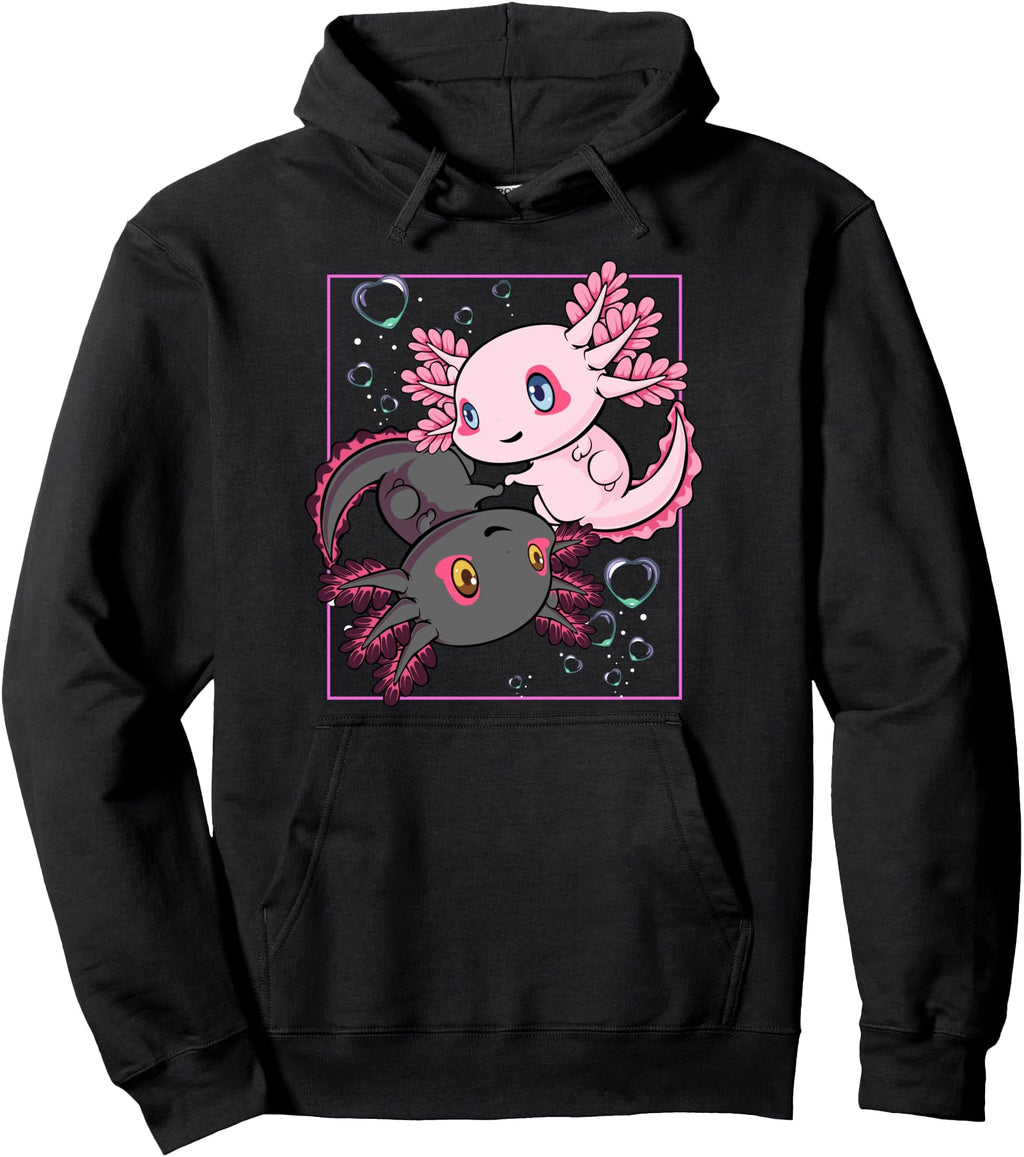 Original Kawaii Axolotl Yin Pets Sakura Hoodie - Fun Novelty Design Unisex - T-Shirt, Sweatshirt, Hoodie