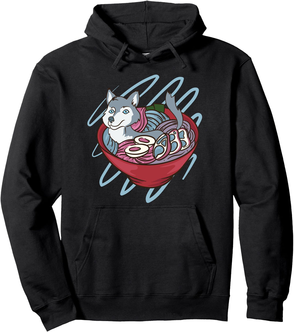 Original Kawaii Anime Wolf Ramen Sweatshirt - Aesthetic Graphic Men Women - T-Shirt, Sweatshirt, Hoodie