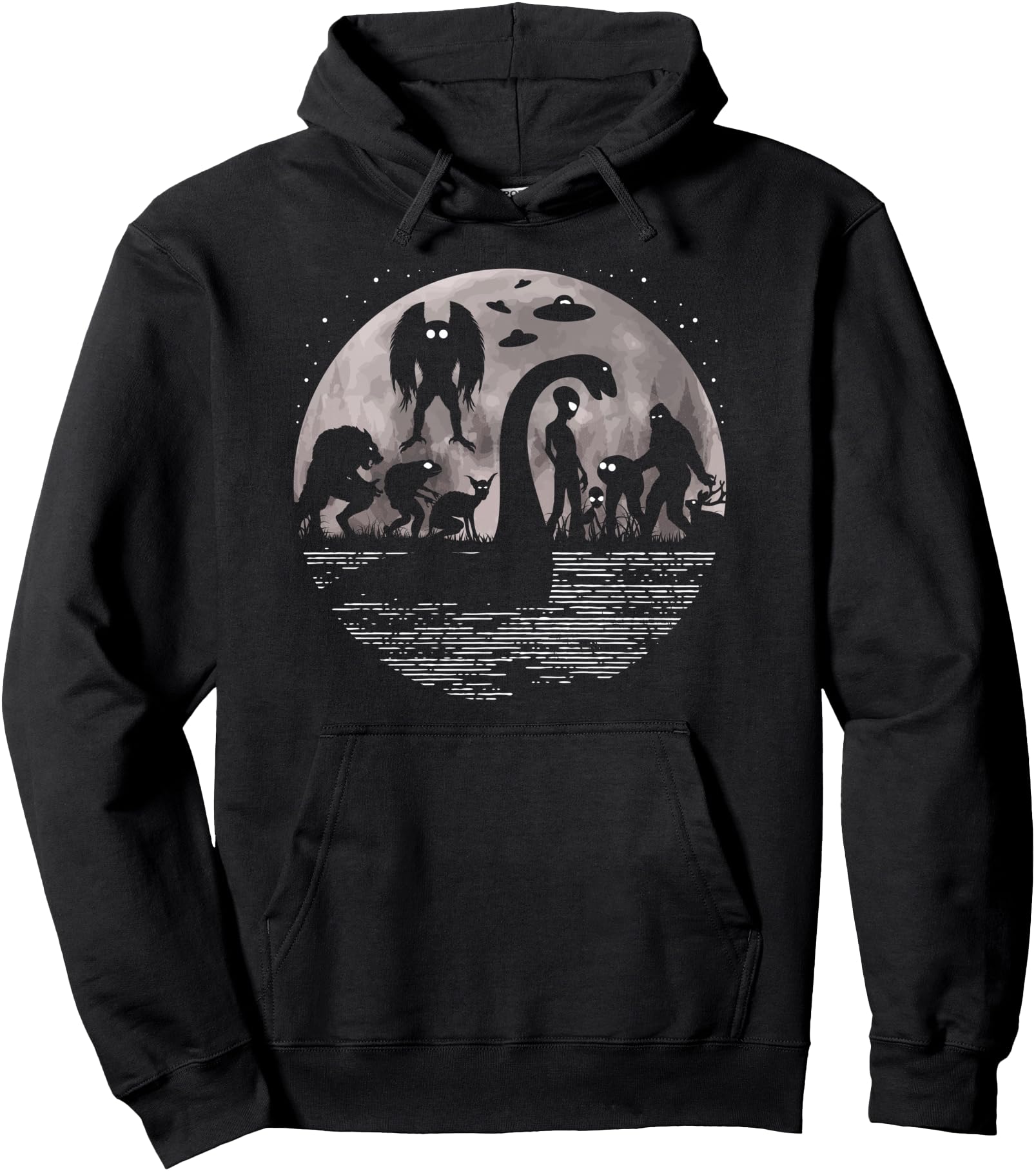 Authentic Bigfoot Loch Ness Monster Hoodie - Trendy Graphic Men Women - T-Shirt, Sweatshirt, Hoodie