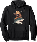Exclusive Cat Riding Shark Teens Artist Hoodie - Minimalist Print Unisex - T-Shirt, Sweatshirt, Hoodie