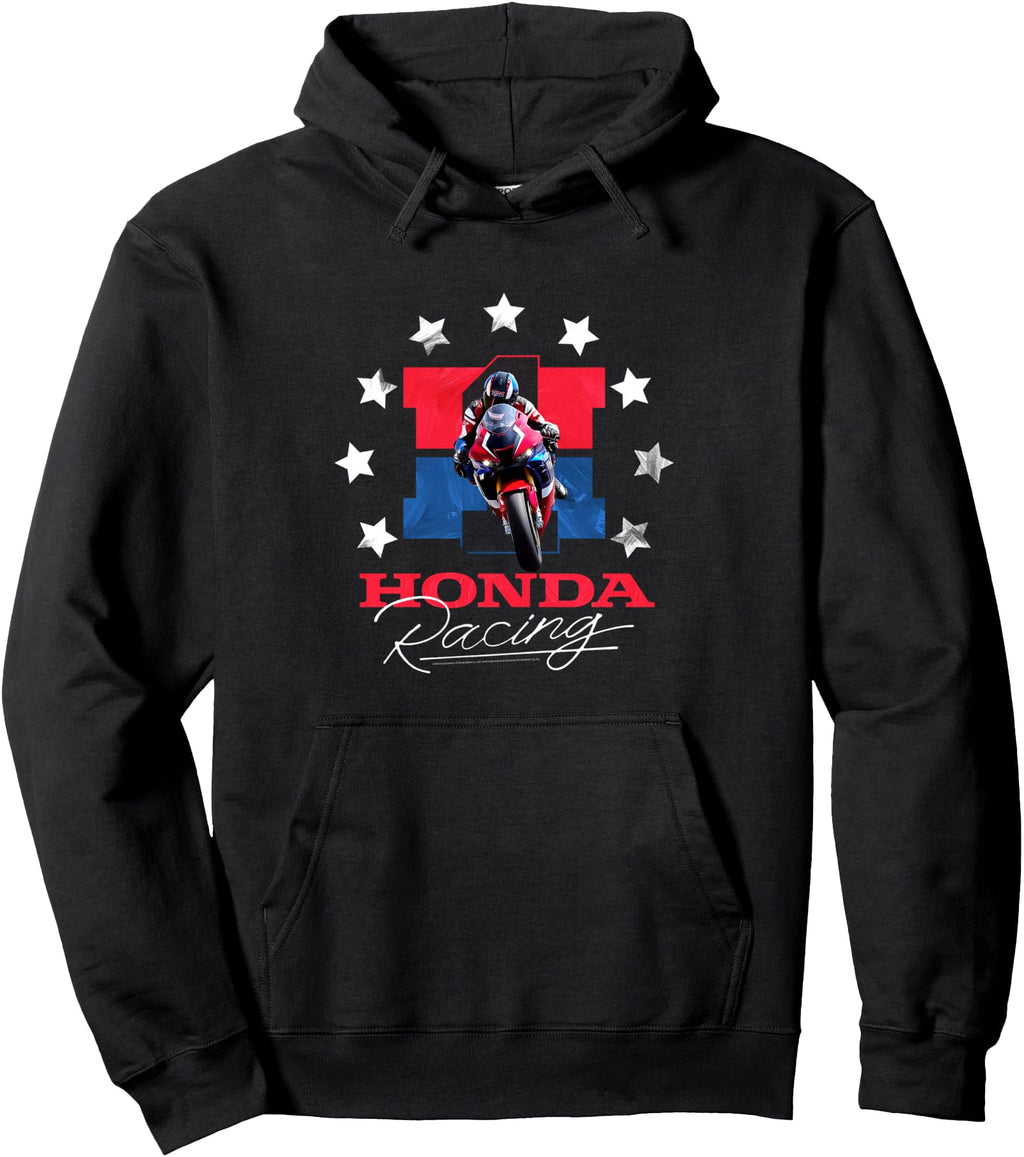 Exclusive Honda Racing Red White Blue Stars Hoodie - Graphic Print Unisex - T-Shirt, Sweatshirt, Hoodie