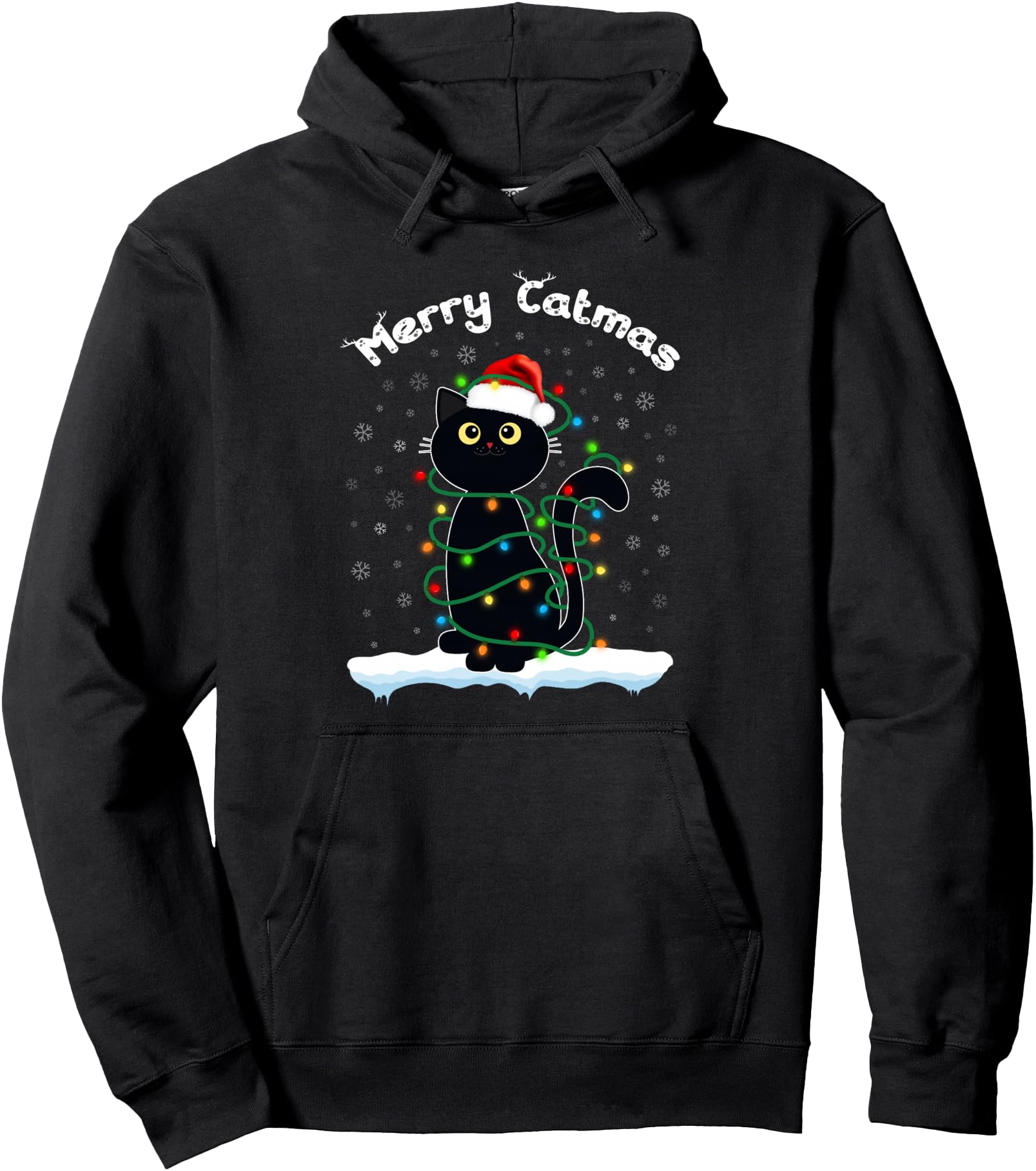 Authentic Cats Santa Hat Merry Catmas T-Shirt - Trendy Graphic Unisex - T-Shirt, Sweatshirt, Hoodie