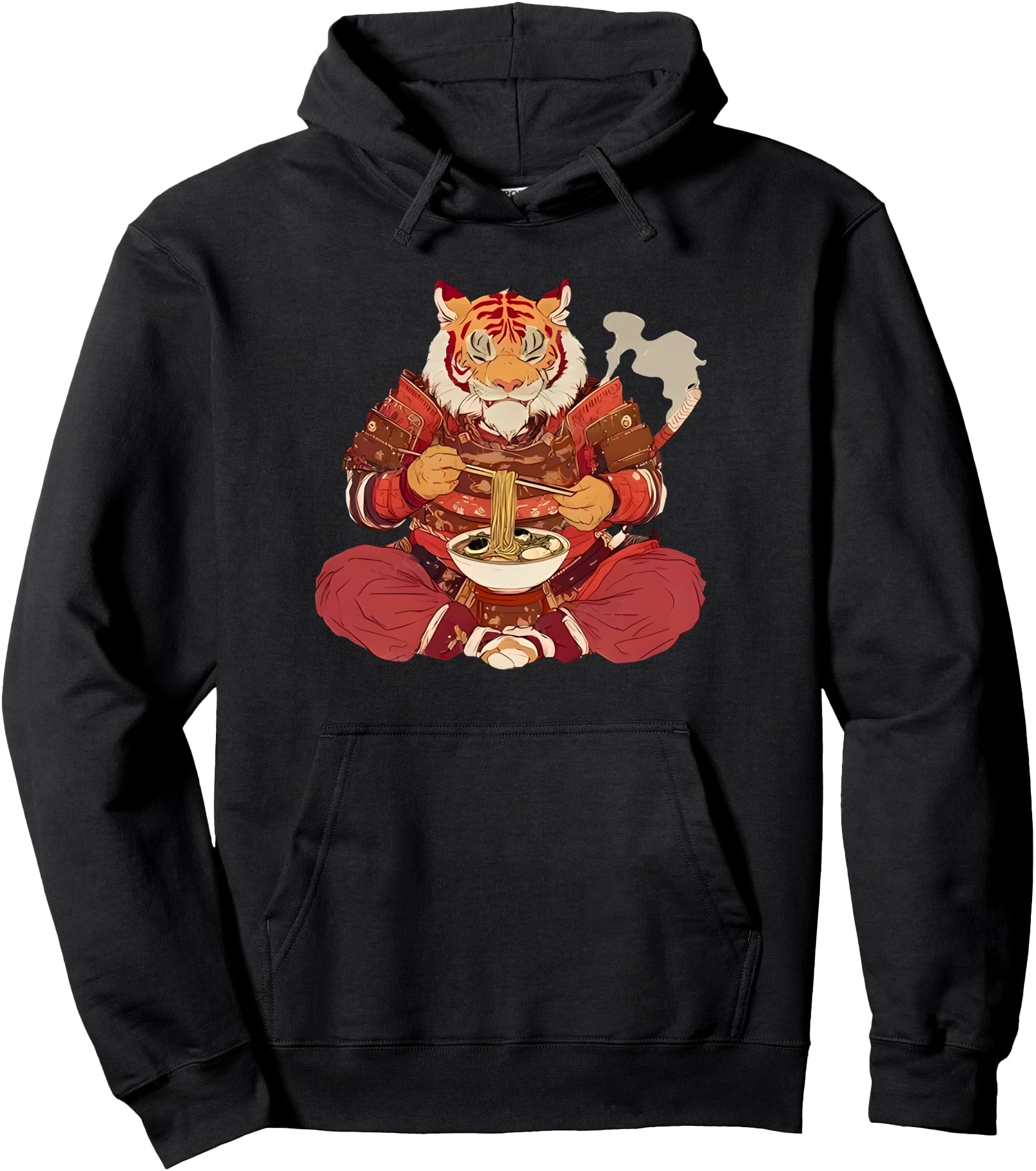 Exclusive Tokyo Tiger Cat Eats Ramen Hoodie - Graphic Print Unisex - T-Shirt, Sweatshirt, Hoodie