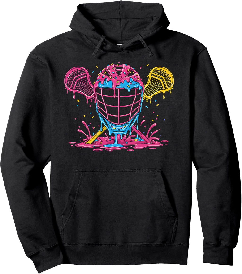 Lacrosse Ice Cream Drip Lax Helmet T-Shirt - Aesthetic Graphic for Adults - T-Shirt, Sweatshirt, Hoodie