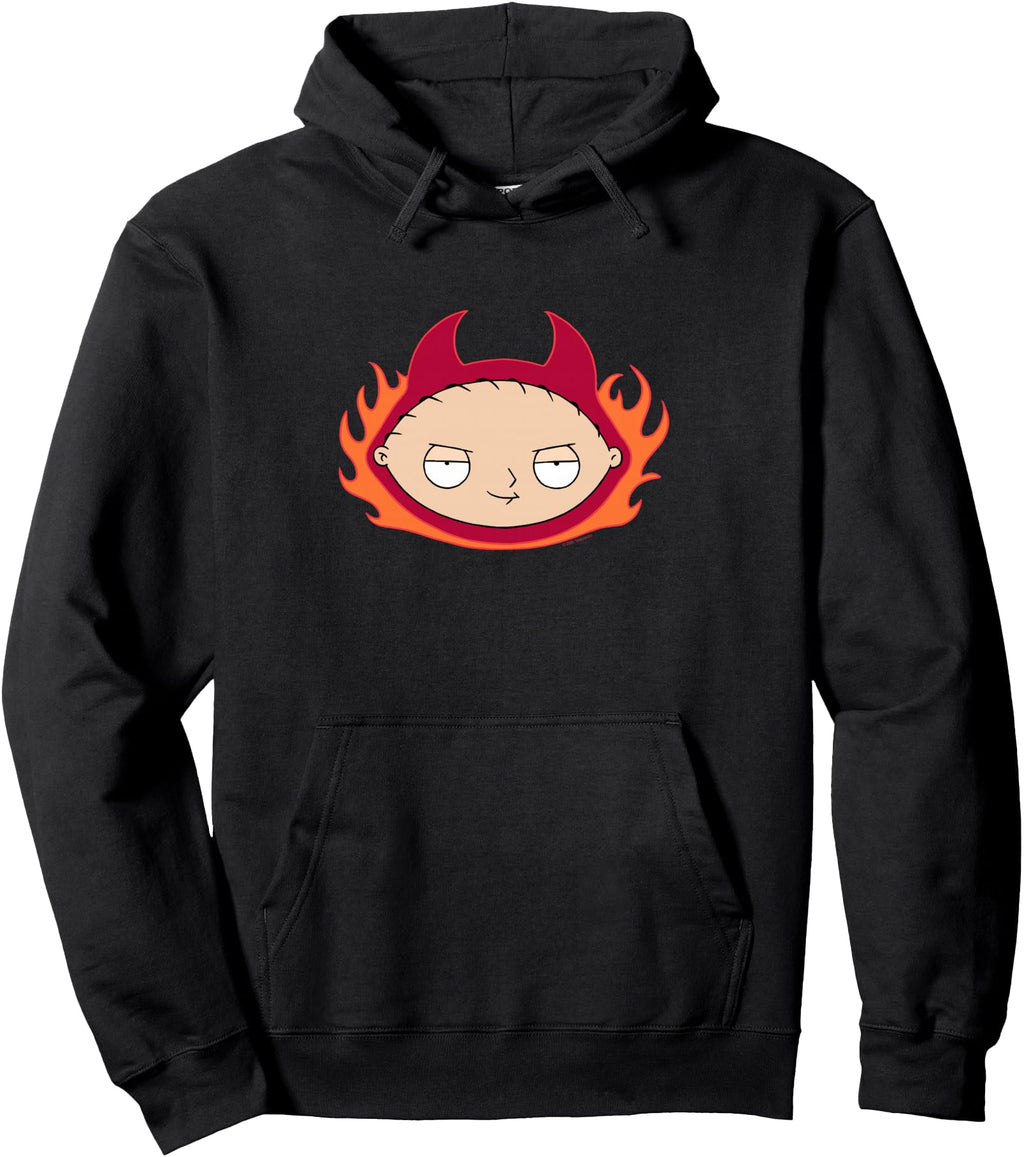 Family Guy Devil Stewie Flames Cartoon Hoodie - Streetwear Style Men Women - T-Shirt, Sweatshirt, Hoodie