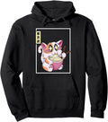 Kawaii Cat Eating Ramen Noodles Sweatshirt - Unique Graphic Men Women - T-Shirt, Sweatshirt, Hoodie