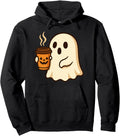 Spooky Ghost Coffee Pumpkin Cup Hoodie - Novelty Apparel Men Women - T-Shirt, Sweatshirt, Hoodie