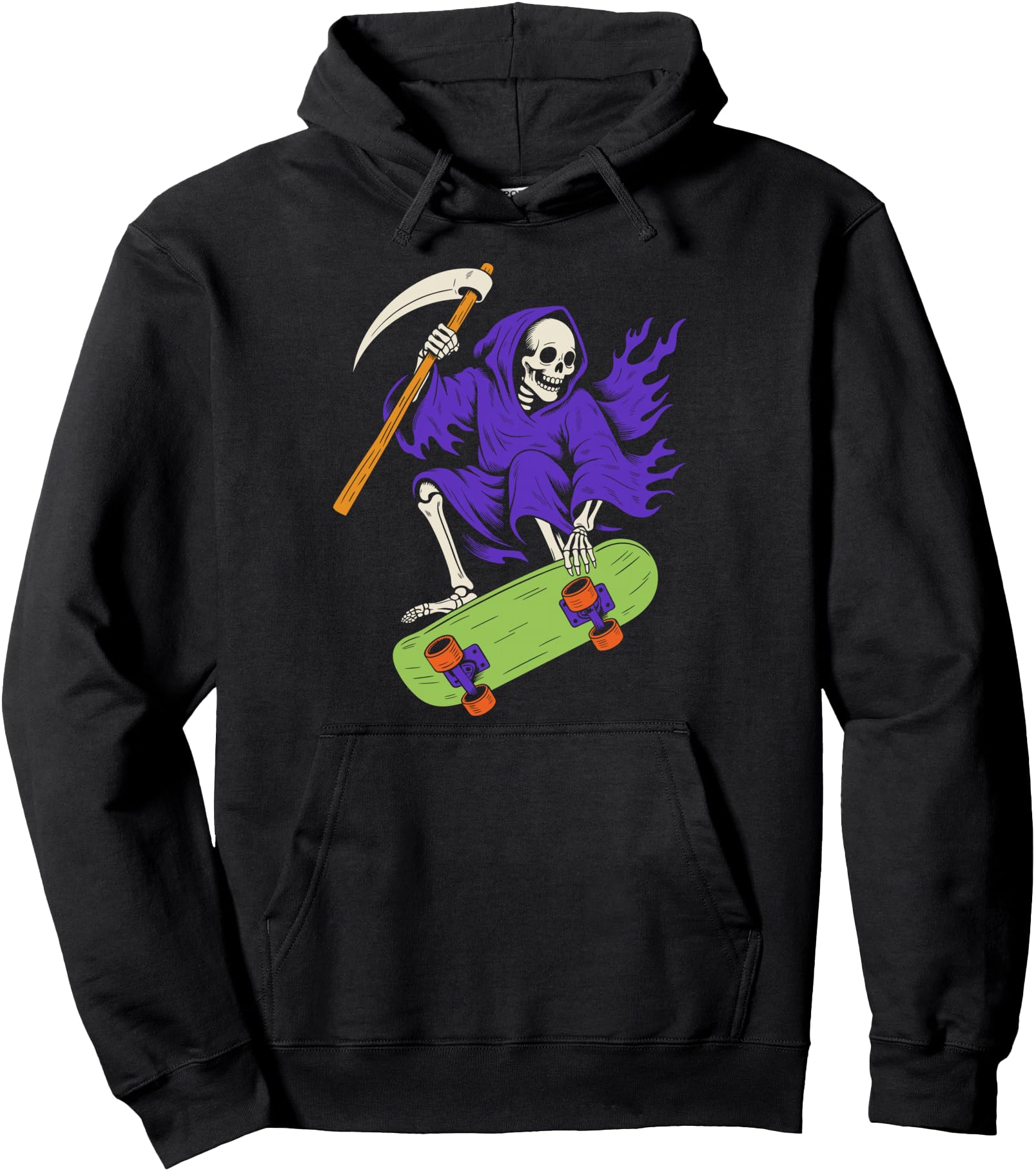 Grim Reaper Skateboarding Halloween Teen T-Shirt - Graphic Print Unisex - T-Shirt, Sweatshirt, Hoodie