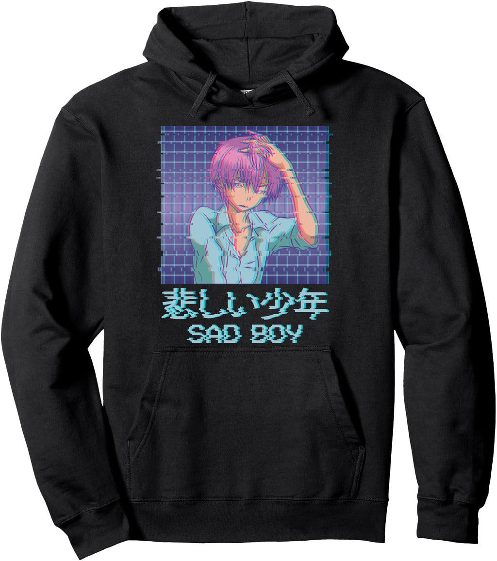 Authentic Sad Anime Japanese Vaporwave T-Shirt - Aesthetic Graphic Unisex - T-Shirt, Sweatshirt, Hoodie