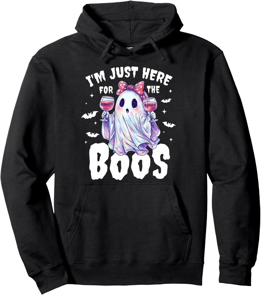 Authentic I M Just Here Boos Halloween Hoodie - Graphic Print for Adults - T-Shirt, Sweatshirt, Hoodie