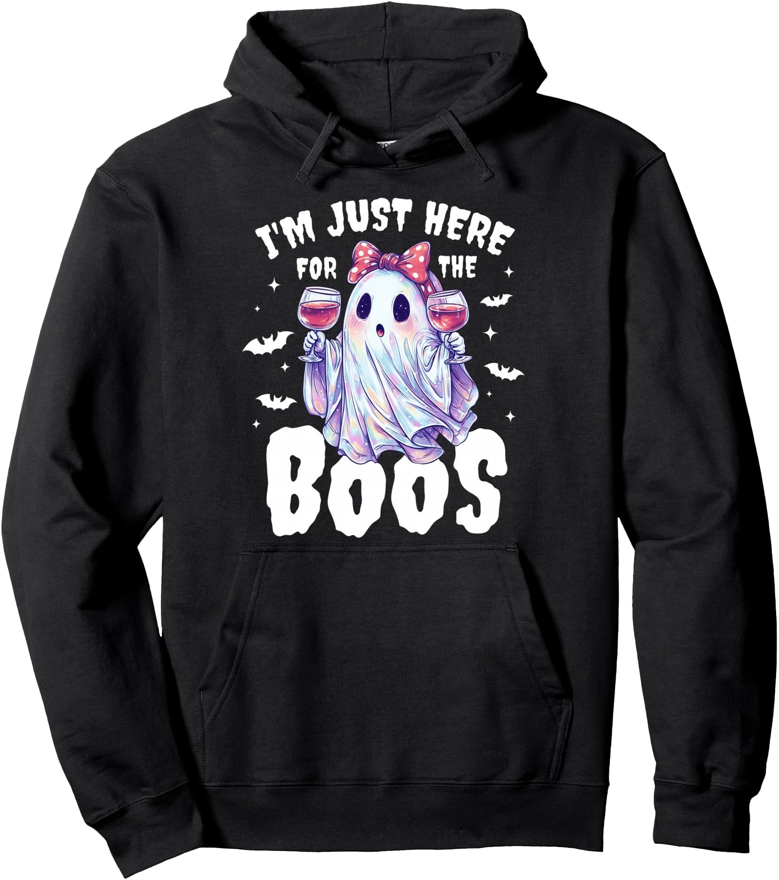 Authentic I M Just Here Boos Halloween Hoodie - Graphic Print for Adults - T-Shirt, Sweatshirt, Hoodie