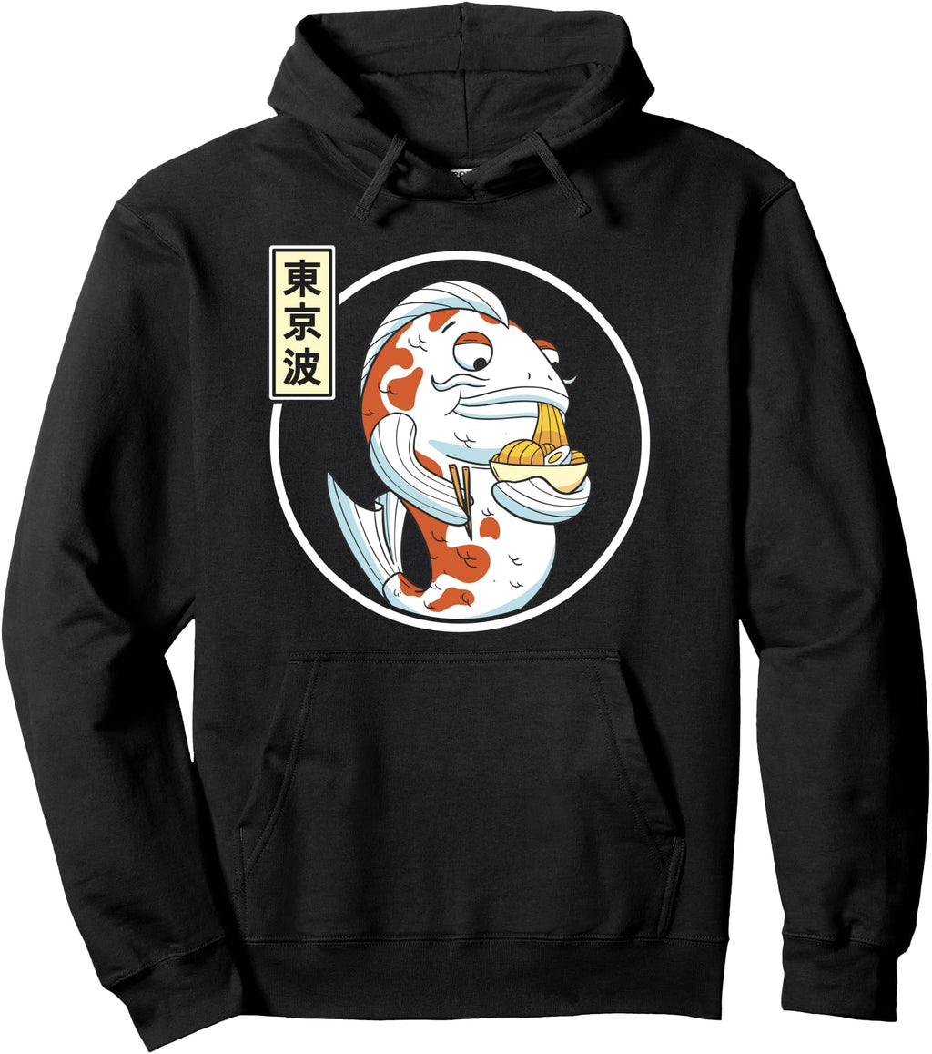 Kawaii Koi Fish Ramen Noodles Japanese Hoodie - Graphic Print Men Women - T-Shirt, Sweatshirt, Hoodie